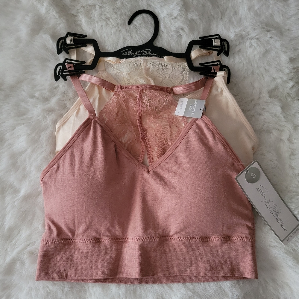 💐MARILYN MONROE 2 PACK BRALETTE. REMOVABLE PADS. SEAMLESS SIZE S